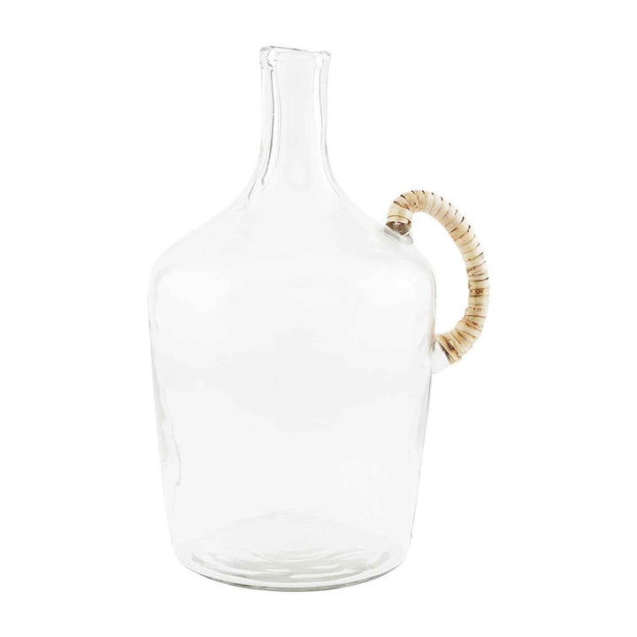 Glass Jug With Wicker Handle