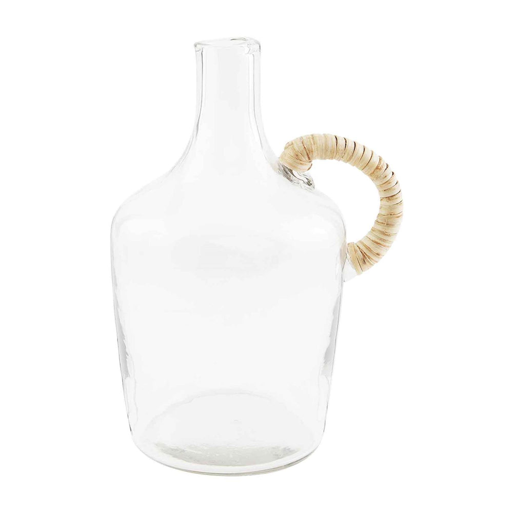 Glass Jug With Wicker Handle