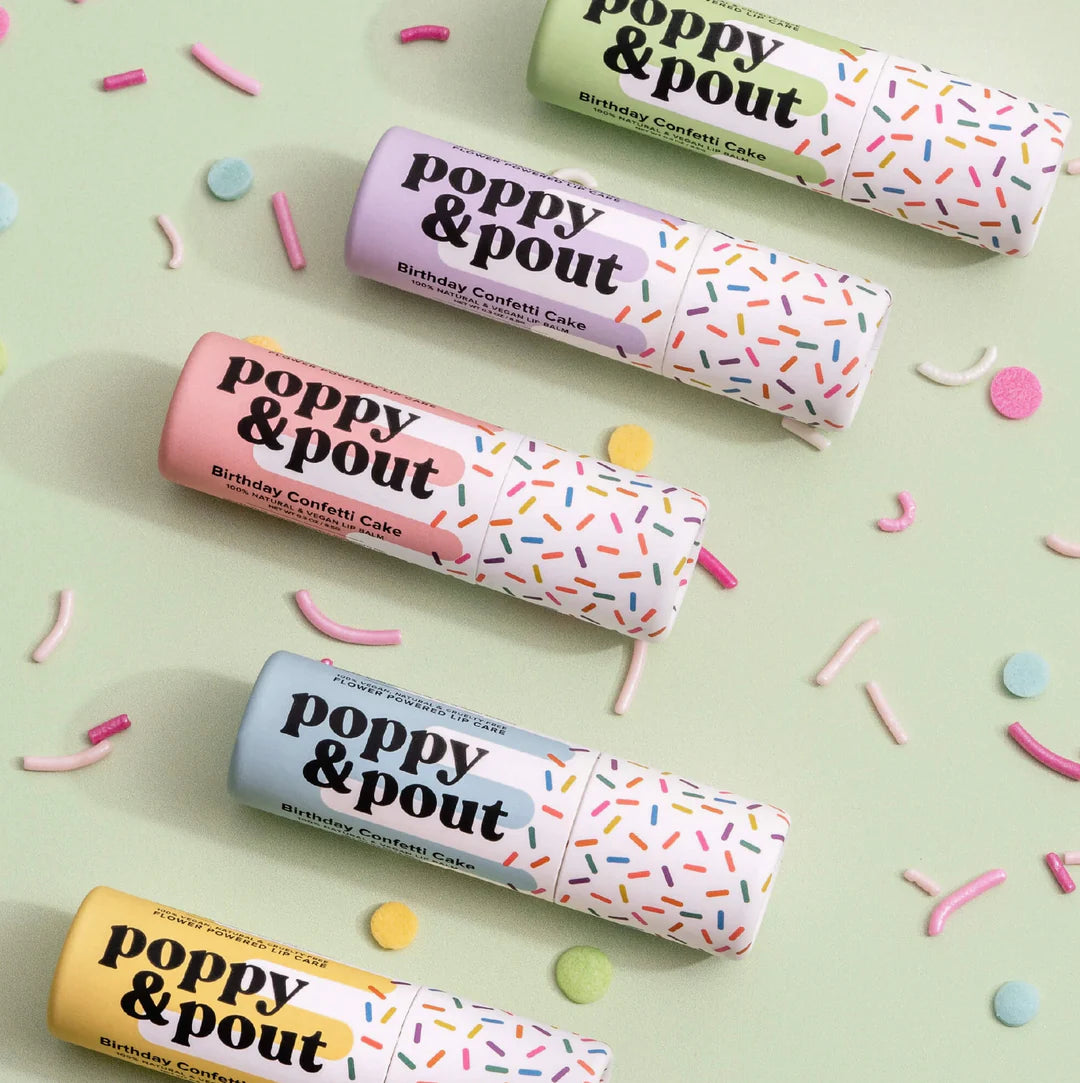Poppy & Pout Birthday Confetti Cake Lip Balm – Mulberry Market Co. Poppy & Pout Birthday Confetti Cake Lip Balm – Mulberry Market Co.
