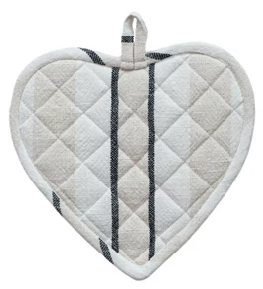Cotton Quilted Heart Shaped Pot Holder