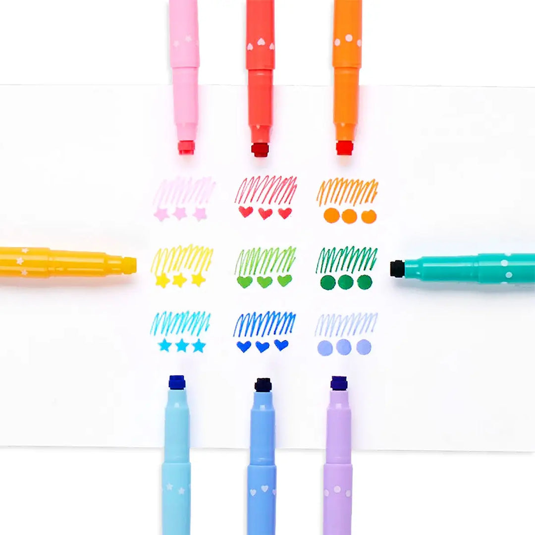 Confetti Stamp Double - Ended Markers