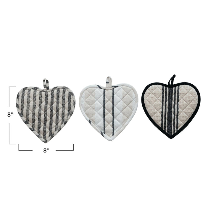 Cotton Quilted Heart Shaped Pot Holder