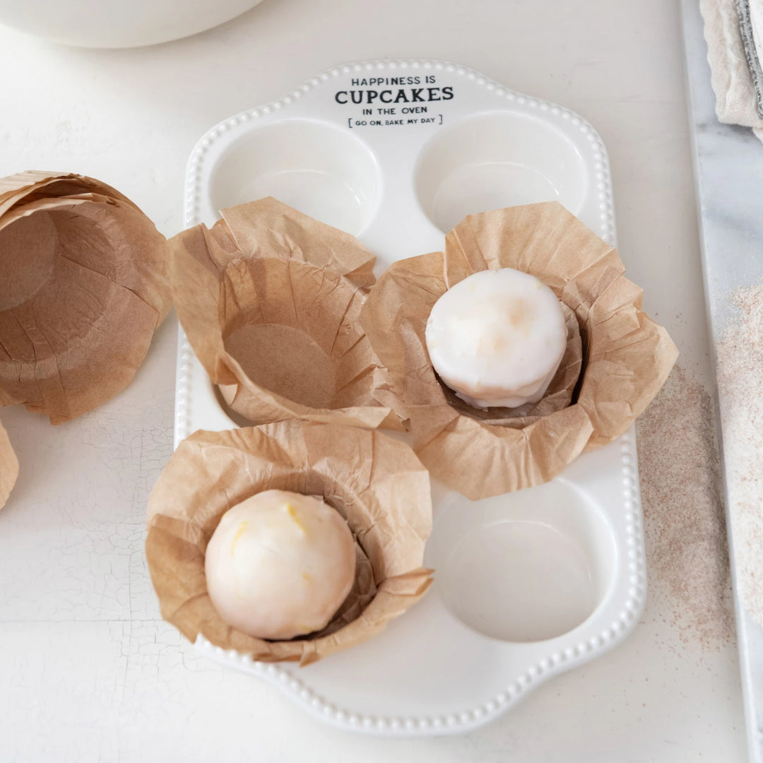 "Happiness is Cupcakes..." Stoneware Cupcake Pan