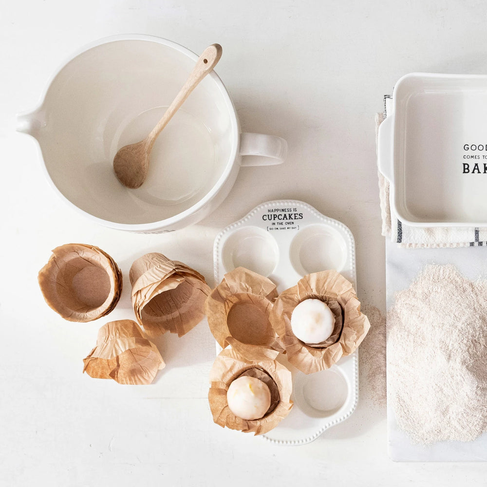 "Happiness is Cupcakes..." Stoneware Cupcake Pan
