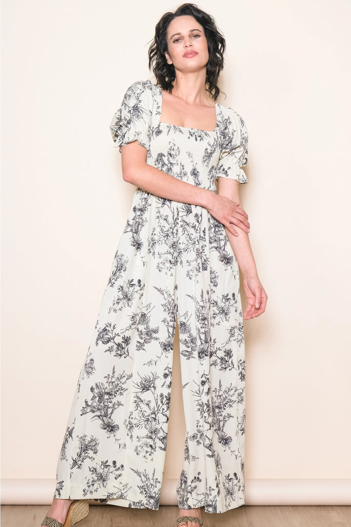 Solana Puff Sleeve Wide Leg Floral Jumper