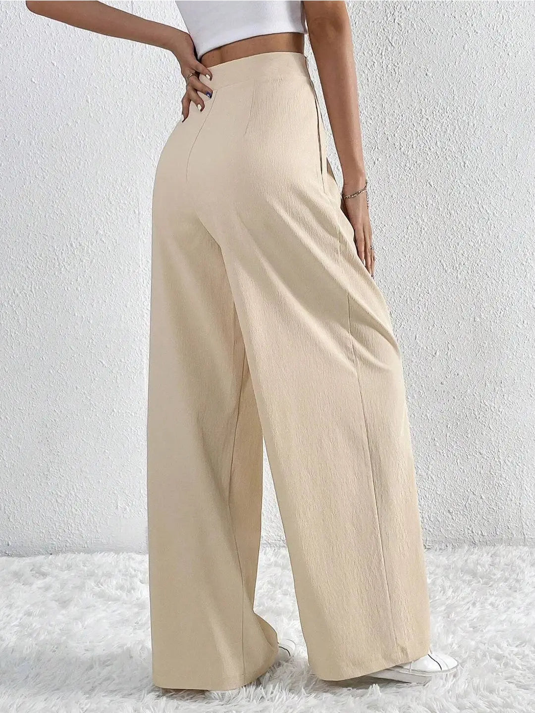 Casual Flare Pants Cream