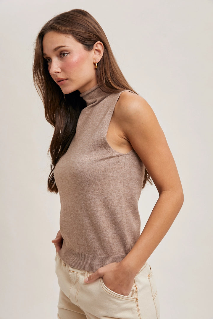 Marley Mock Neck Sleeveless Top