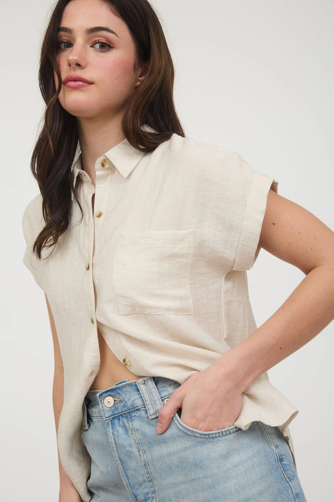Kori Collared Cuff Sleeve Shirt