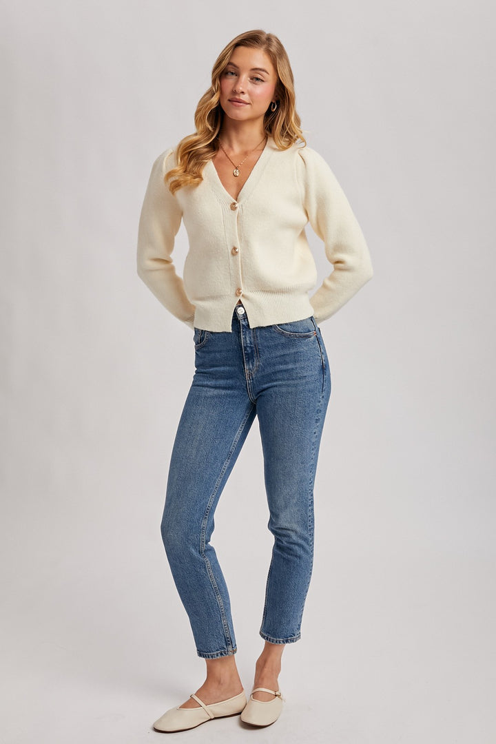 Maisie Button Down V- Neck Cardigan