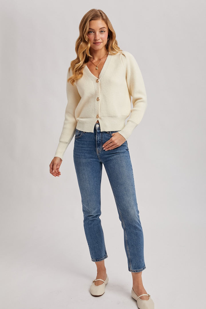 Maisie Button Down V- Neck Cardigan