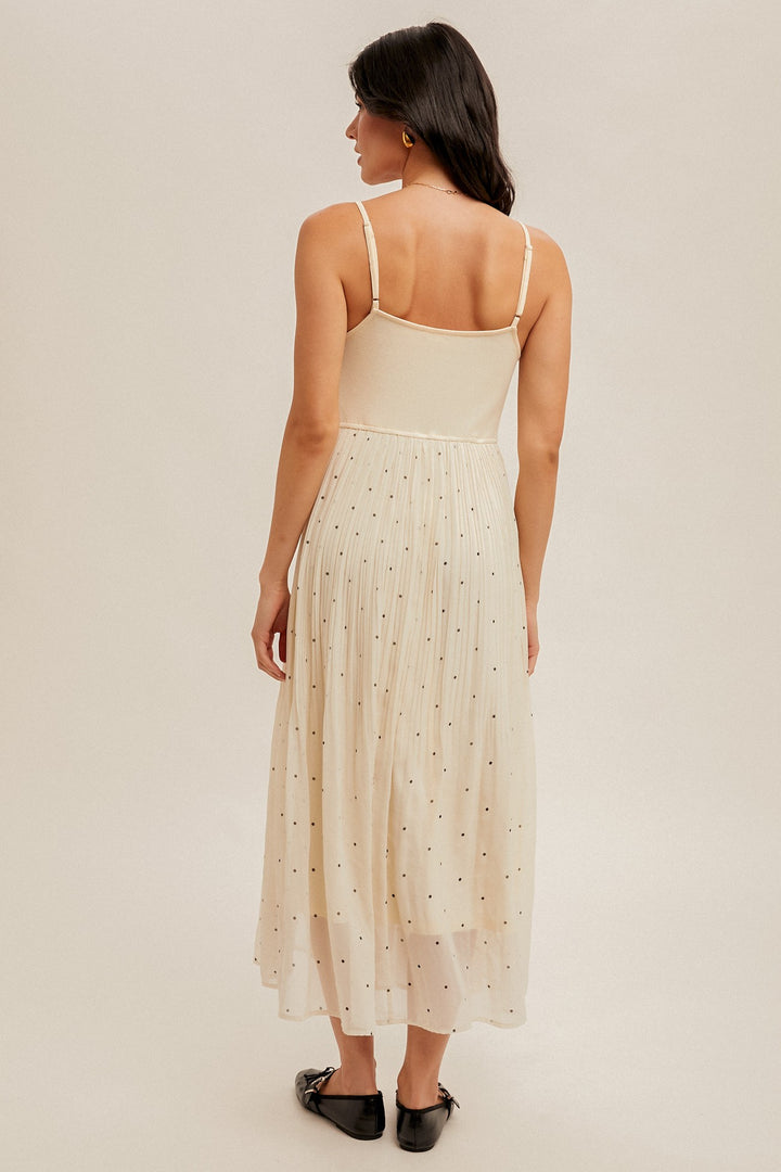 Ry Polka Dot Pleated Cami Dress