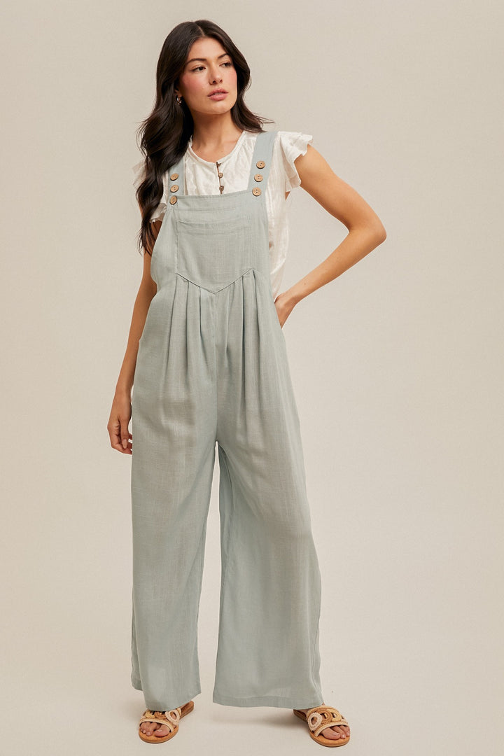 Avianna Wide Leg Linen Overall