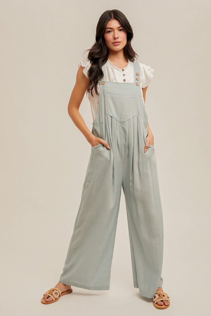 Avianna Wide Leg Linen Overall