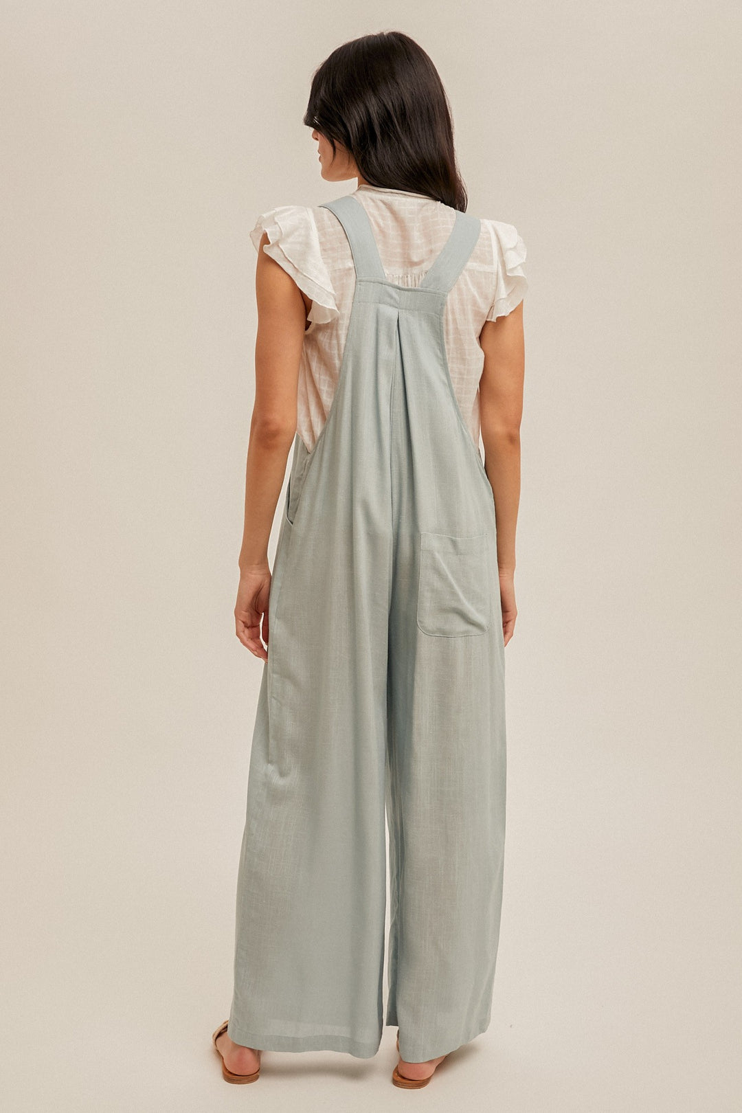 Avianna Wide Leg Linen Overall