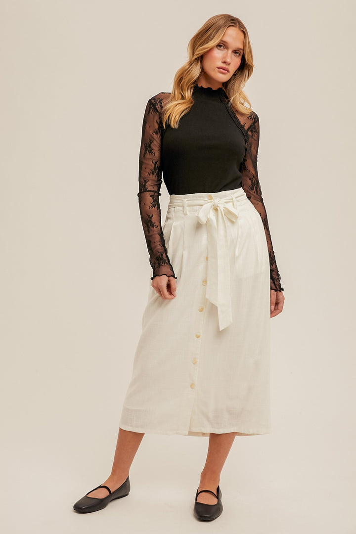 Bailey Button Down Linen Skirt
