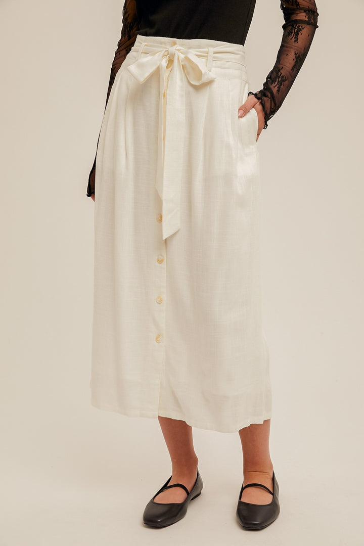 Bailey Button Down Linen Skirt