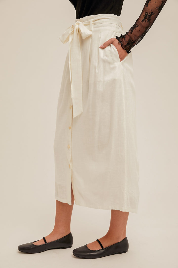 Bailey Button Down Linen Skirt