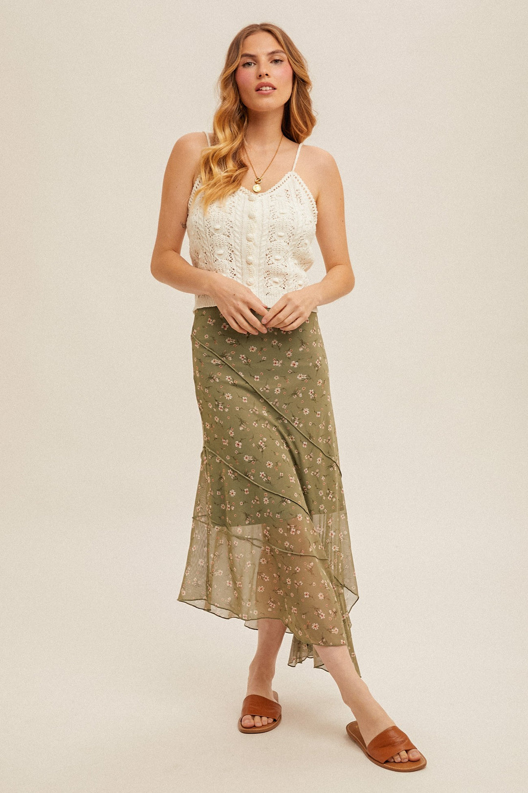 Bobbi Open Crochet Knit Cami