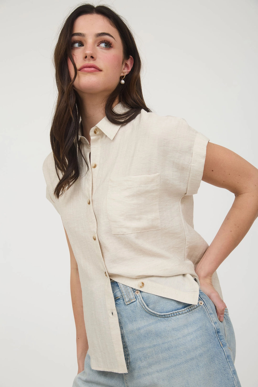 Kori Collared Cuff Sleeve Shirt