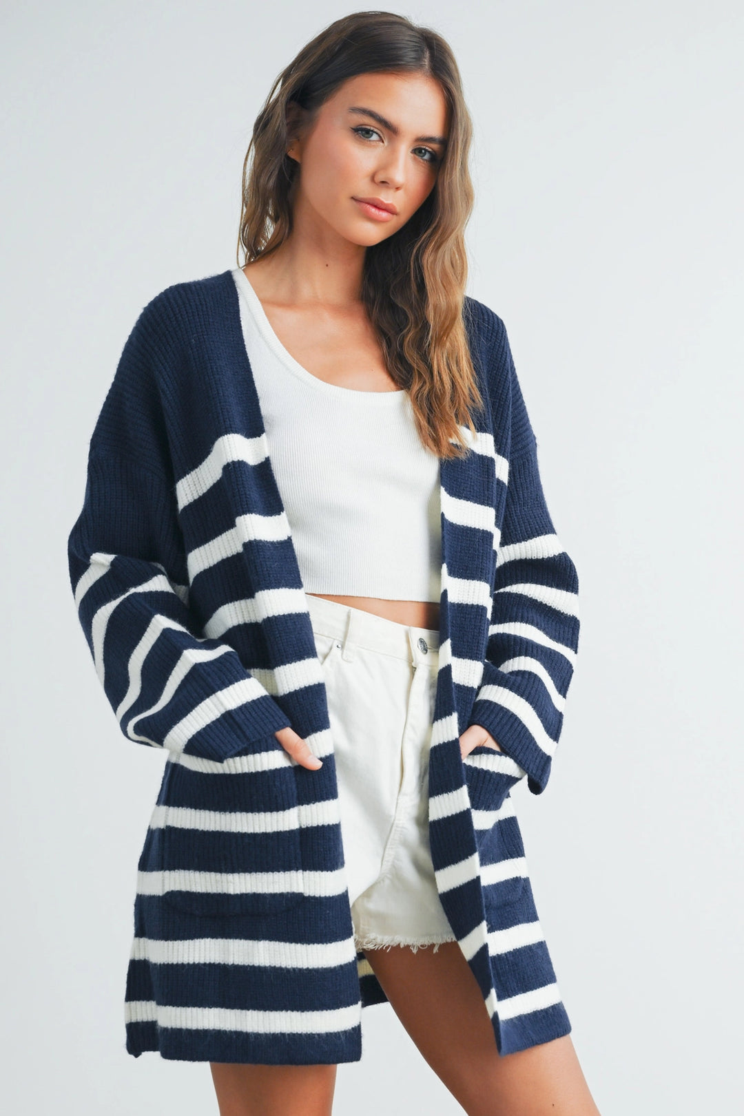 Kailey Knitted Stripe Maxi Cardigan
