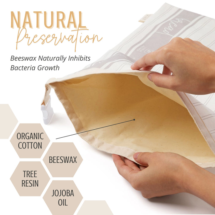 Reusable Beeswax Bread Bags - 2 Pack
