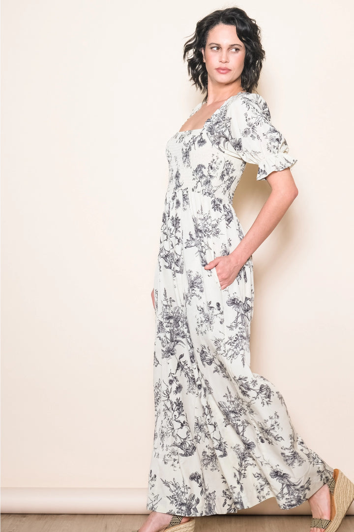 Solana Puff Sleeve Wide Leg Floral Jumper