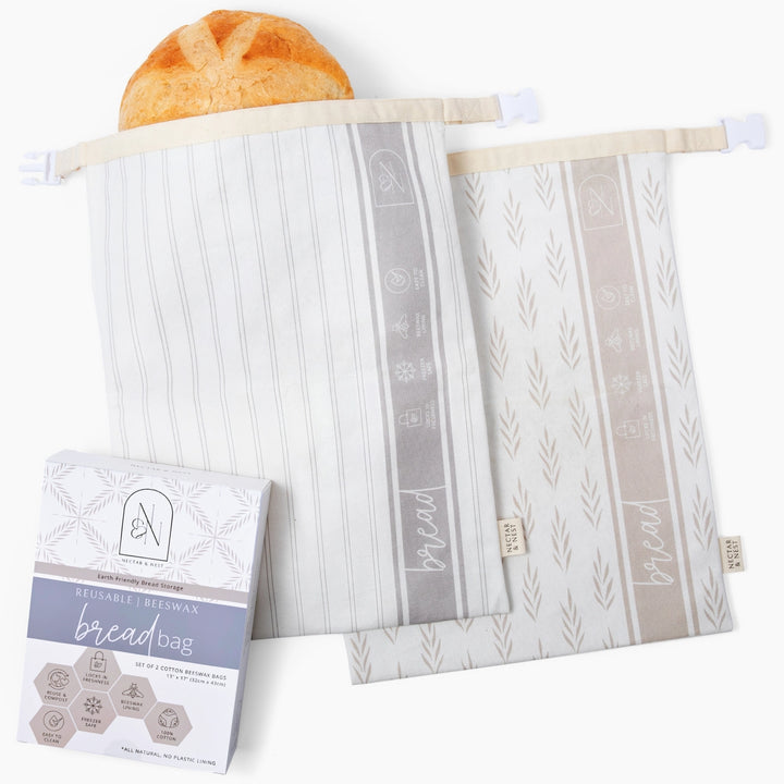 Reusable Beeswax Bread Bags - 2 Pack