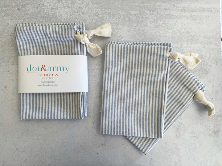 Americana Stripe Linen Bread Bags