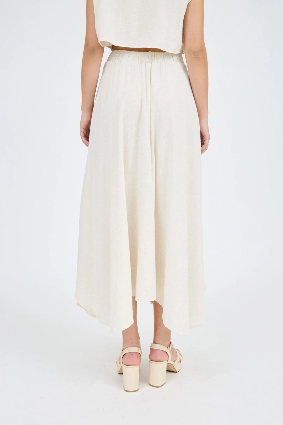 Gwyn Pleated Handkerchief Linen Maxi Skirt