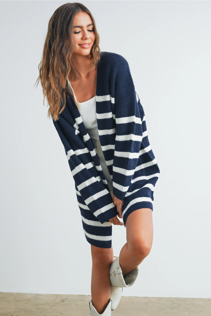 Kailey Knitted Stripe Maxi Cardigan