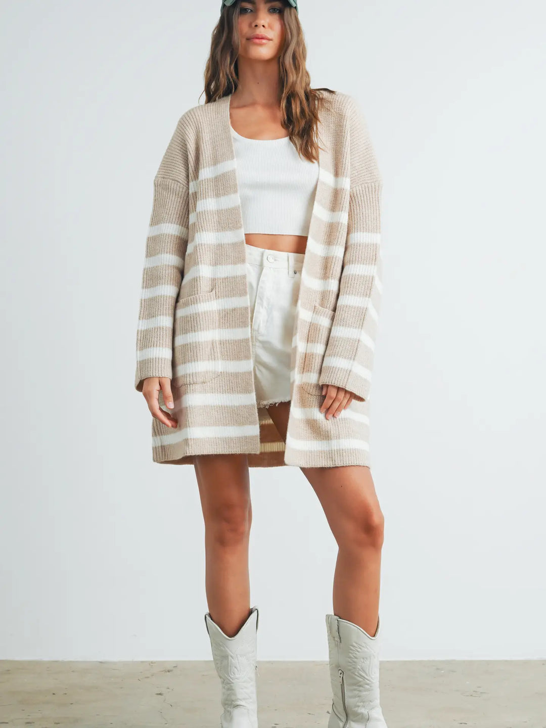 Kailey Knitted Stripe Maxi Cardigan