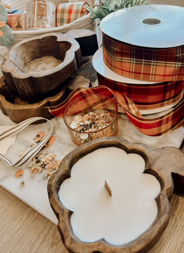 Fall Pumpkin Dough Bowl Candle Pouring Workshop