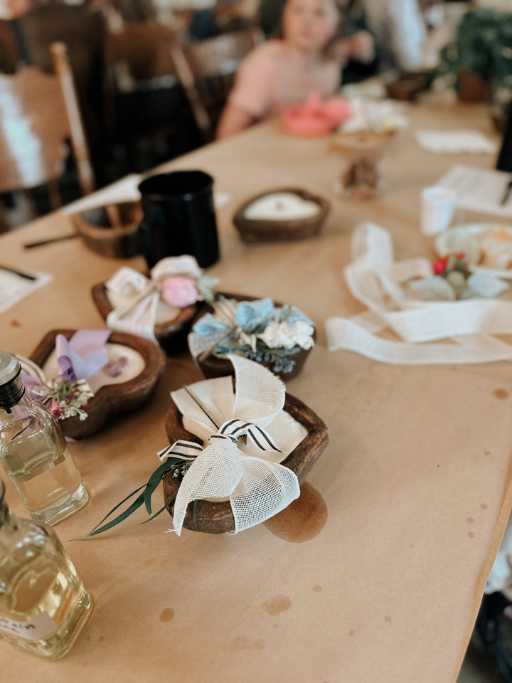Mother's Day Heart Dough Bowl Candle Pouring Workshop
