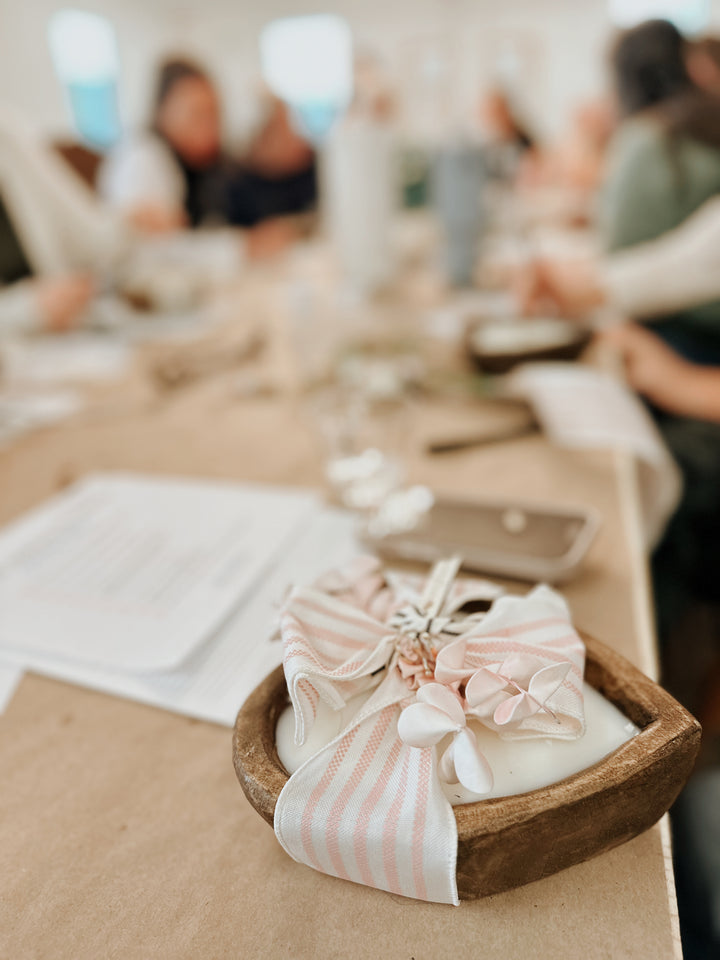 Valentine's Day Heart Dough Bowl Candle Pouring Workshop