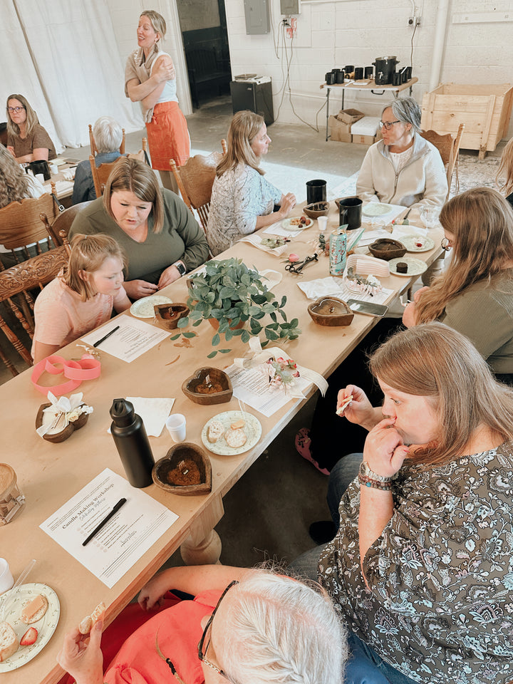 Valentine's Day Heart Dough Bowl Candle Pouring Workshop