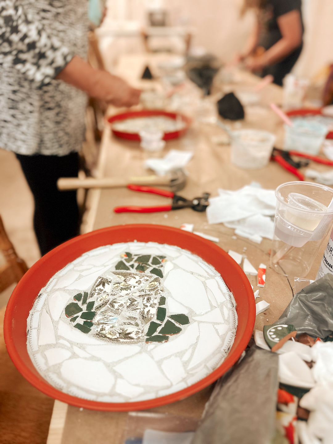 Mosaic Bird Bath Workshop