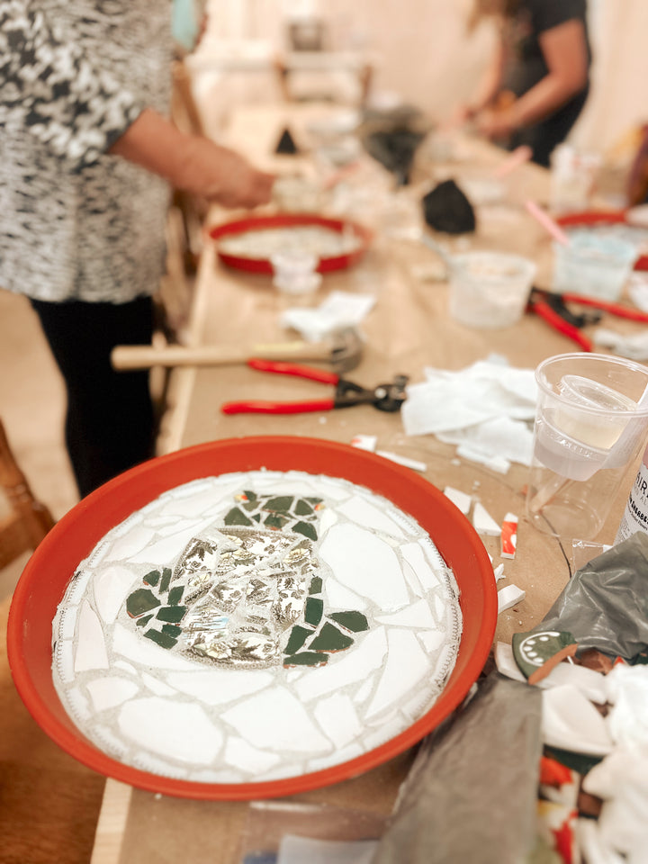 Mosaic Bird Bath Workshop