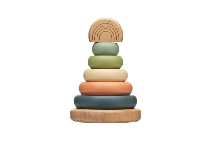 Wooden Stacking Rainbow Tower