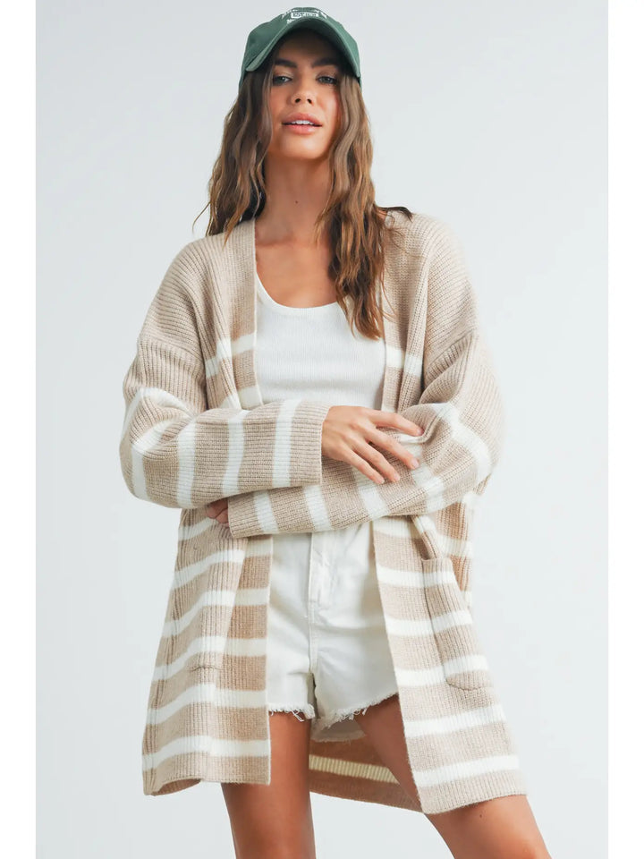 Kailey Knitted Stripe Maxi Cardigan