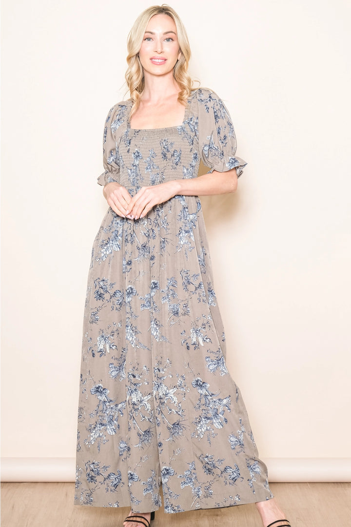 Solana Puff Sleeve Wide Leg Floral Jumper