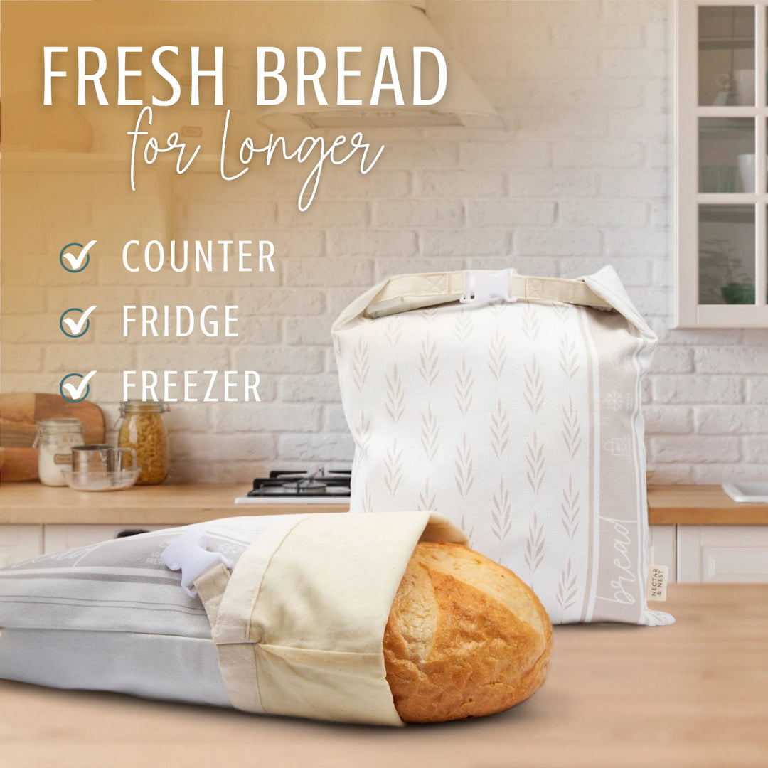 Reusable Beeswax Bread Bags - 2 Pack