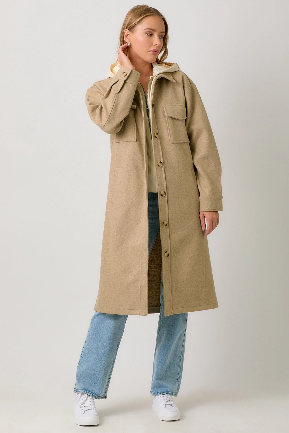 Hadley Hooded Solid Coat