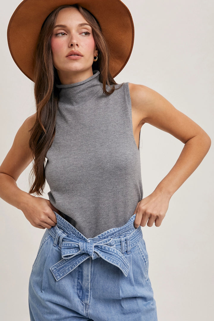 Marley Mock Neck Sleeveless Top