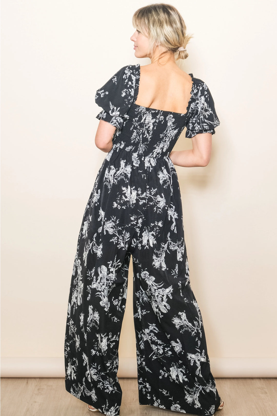 Solana Puff Sleeve Wide Leg Floral Jumper