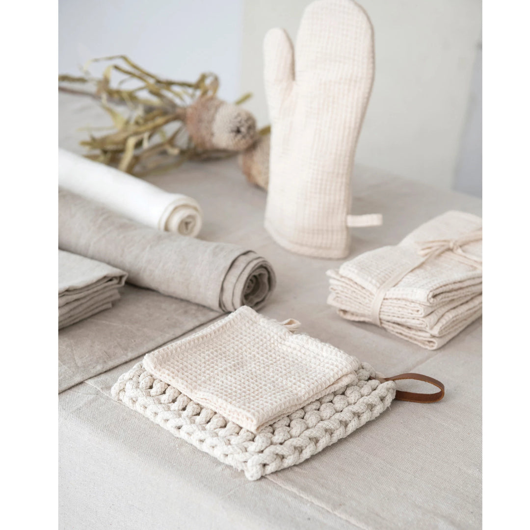 Woven Linen Cotton Hot Mitt