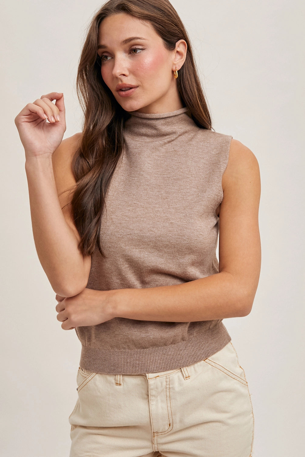 Marley Mock Neck Sleeveless Top