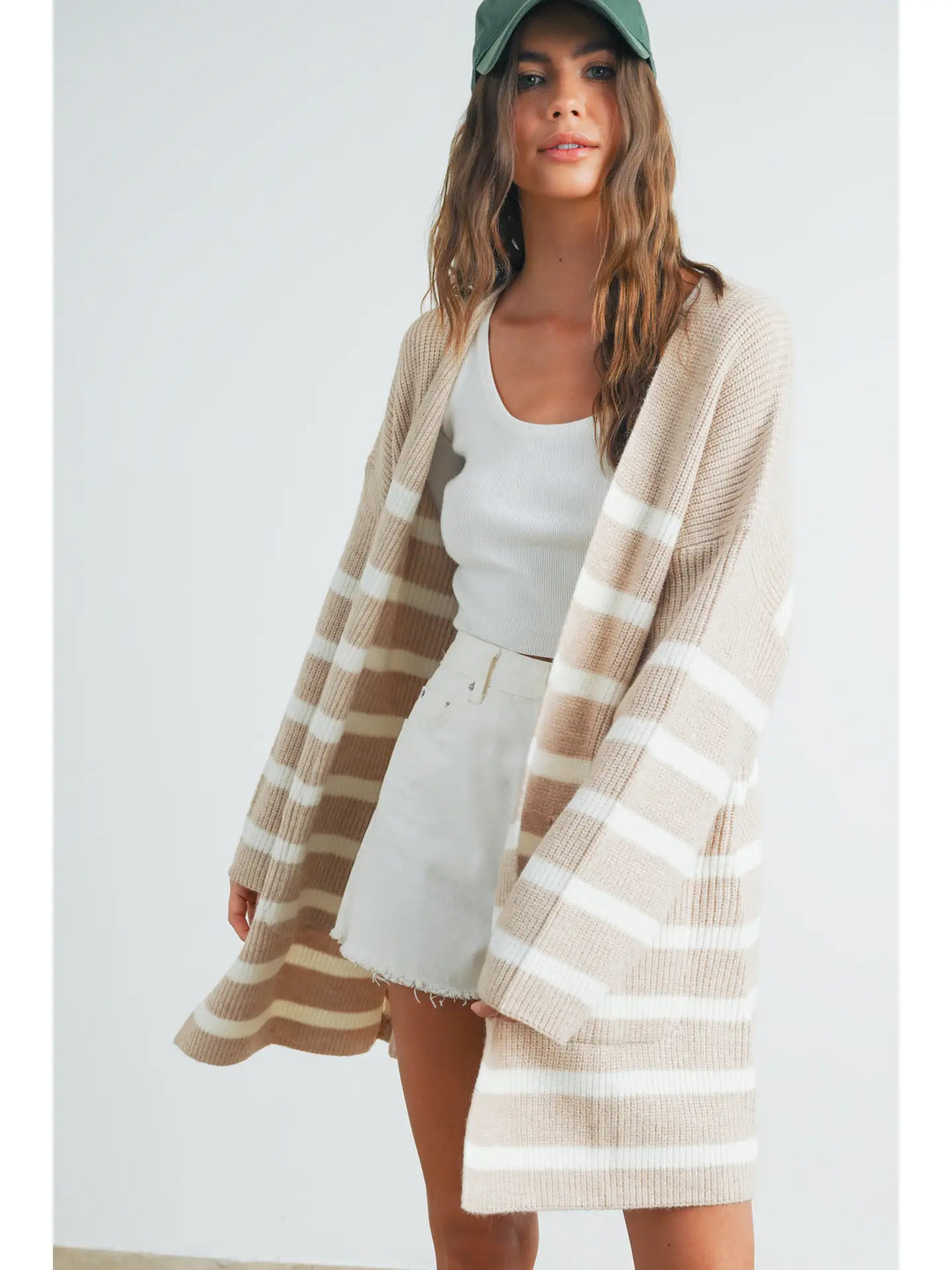 Kailey Knitted Stripe Maxi Cardigan
