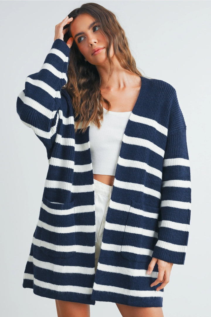 Kailey Knitted Stripe Maxi Cardigan
