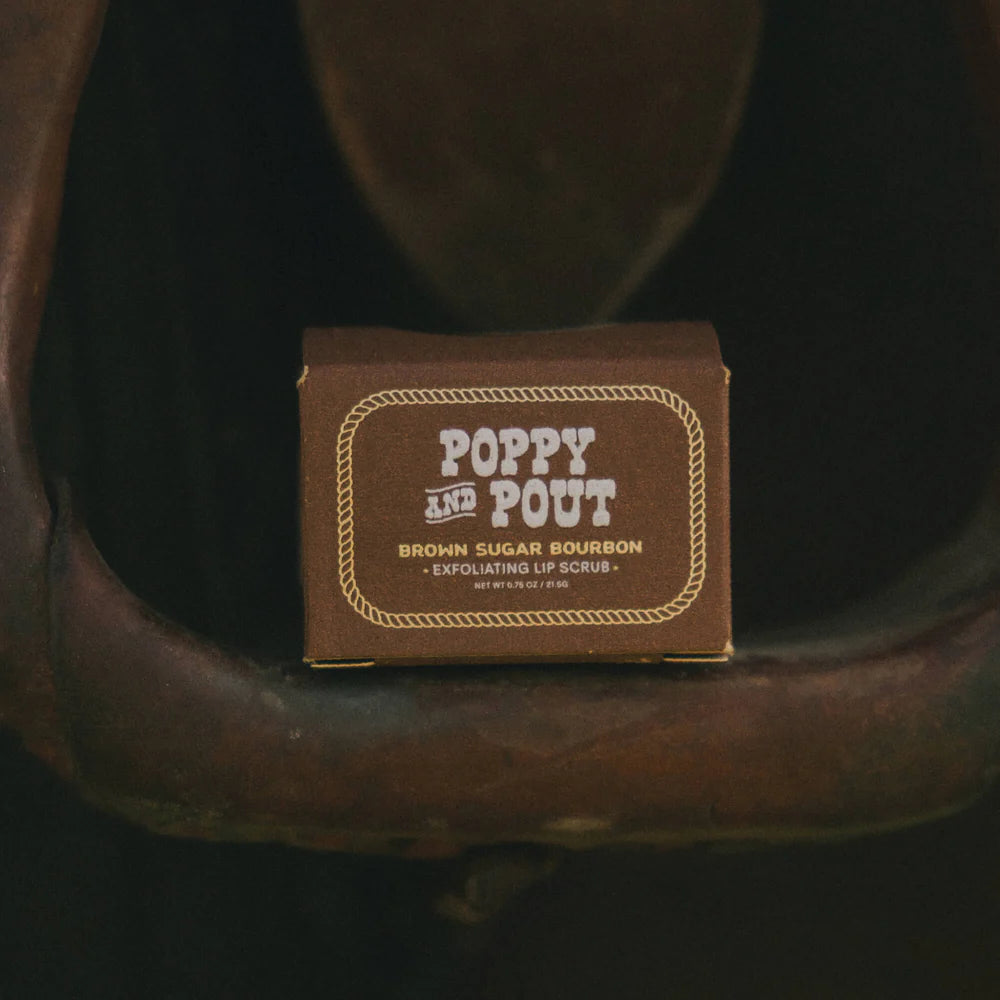 Poppy & Pout Rhinestone Rodeo Lip Scrub Brown Sugar Bourbon