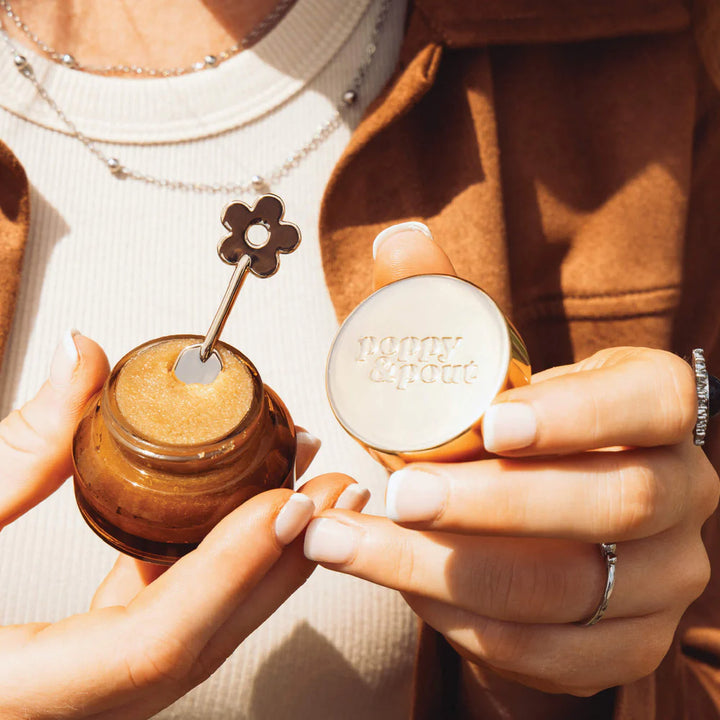 Poppy & Pout Rhinestone Rodeo Lip Scrub Brown Sugar Bourbon